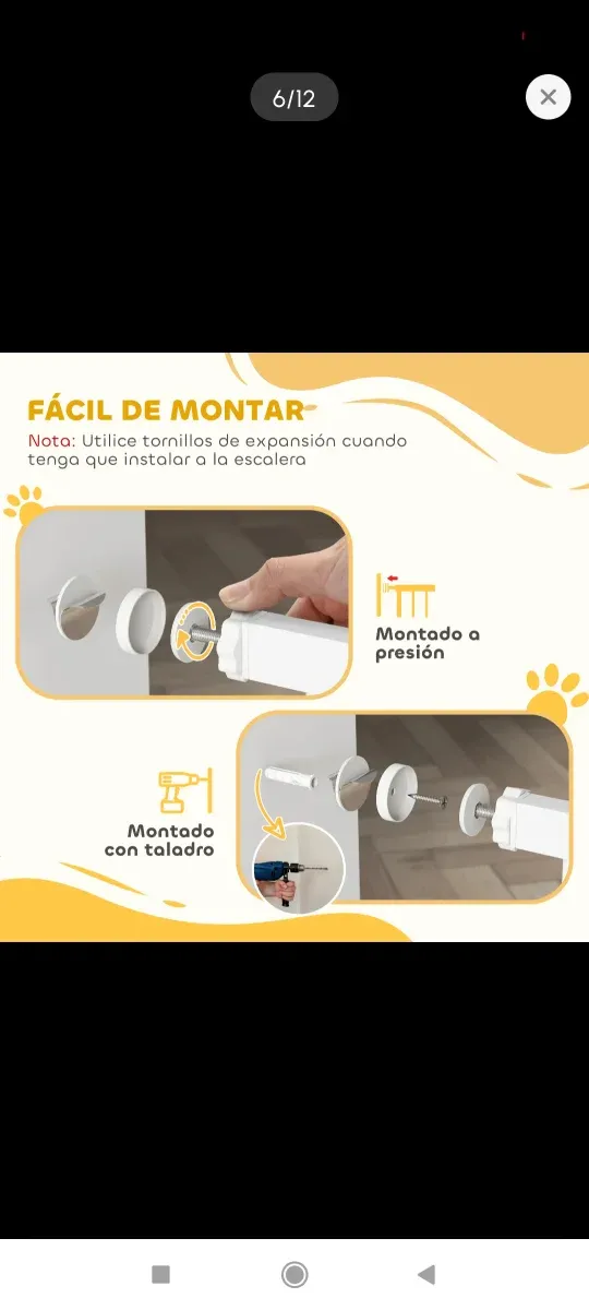 Barrera seguridad mascotas metal