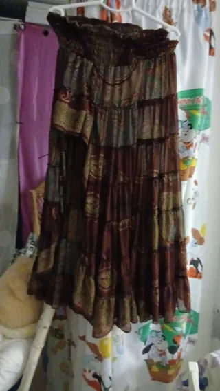 Falda larga bohemia con volantes dos piezas por 5