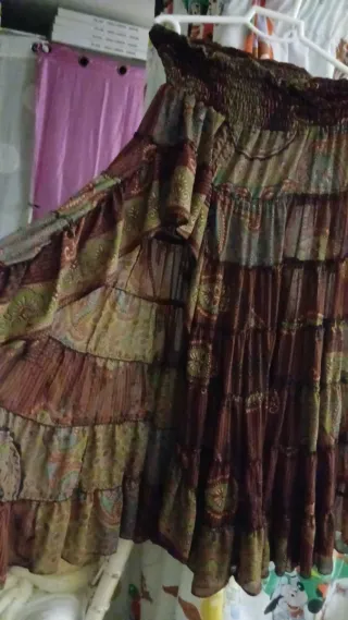 Falda larga bohemia con volantes dos piezas por 5