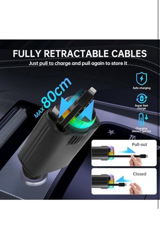 Cargador Coche USB C Luz Estrella Aromaterapia