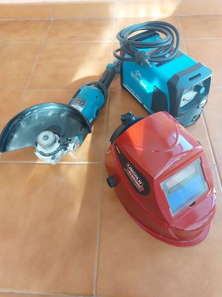 Lote radiales, soldadora y pantalla soldar