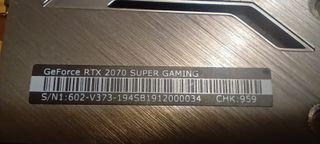 Tarjeta Gráfica MSI RTX 2070 Super Gaming 8GB