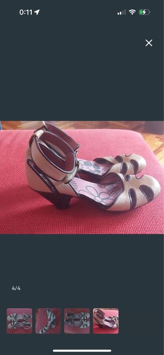 Sandalias Fly London 37 Beige Retro