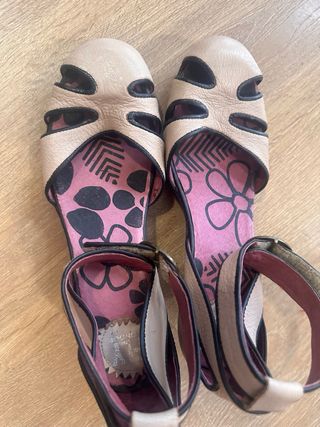 Sandalias Fly London 37 Beige Retro