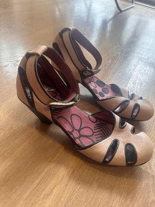 Sandalias Fly London 37 Beige Retro