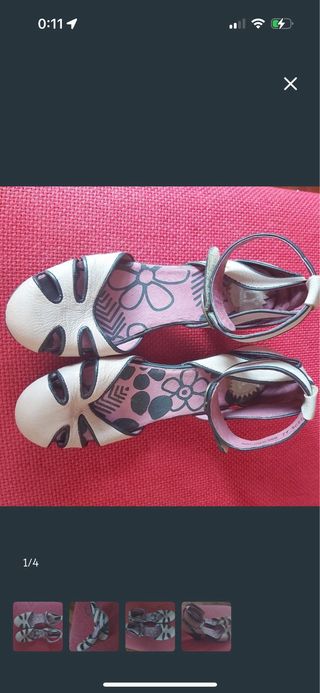 Sandalias Fly London 37 Beige Retro