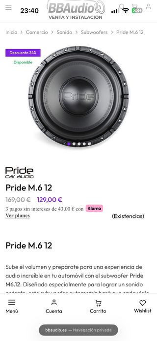 Subwoofer Pride M.6 12