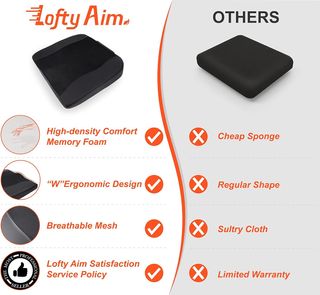 Cojín Asiento Coche Negro/Gris