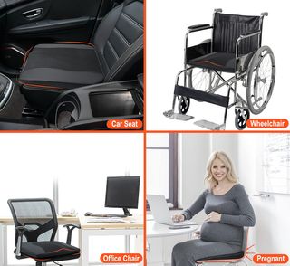 Cojín Asiento Coche Negro/Gris