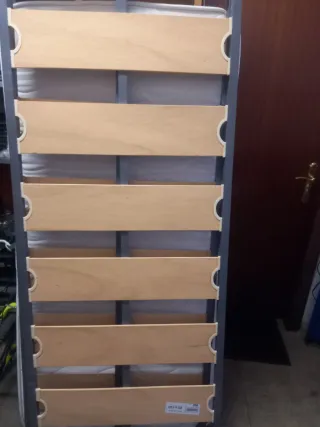 Somier 1 plaza metal y madera