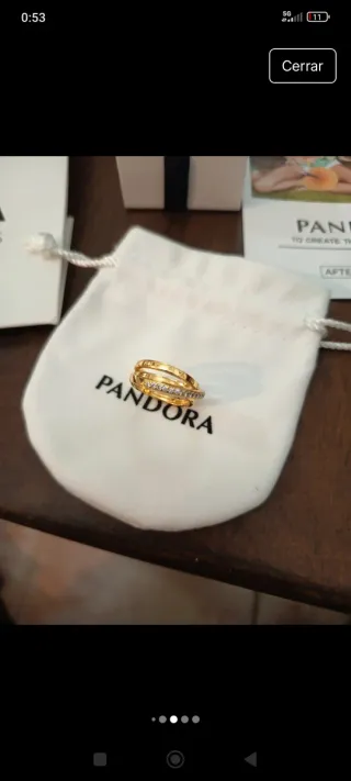 Anillo Pandora Oro con Circonitas