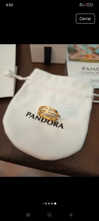 Anillo Pandora Oro con Circonitas