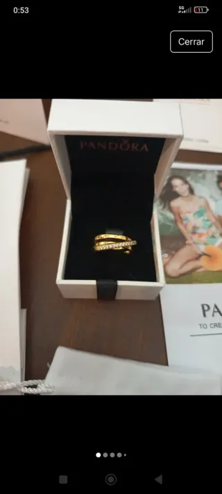 Anillo Pandora Oro con Circonitas