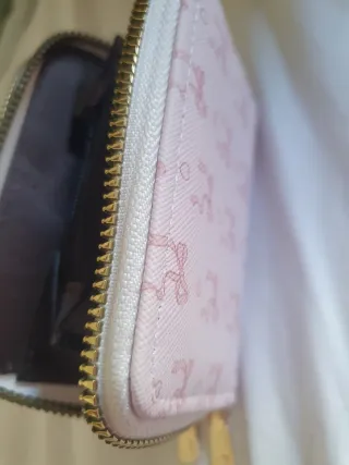 Soporte móvil + vaso+ cartera rosa lazos