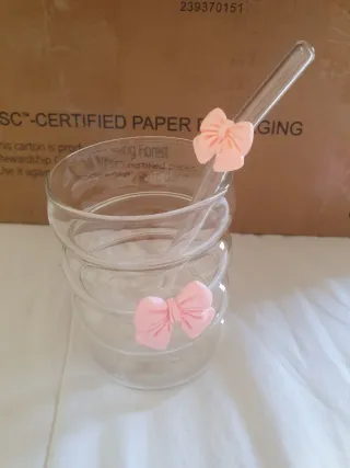 Soporte móvil + vaso+ cartera rosa lazos