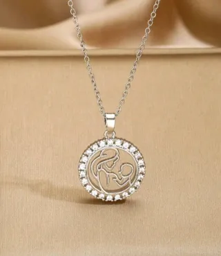 Colgante Madre e Hijo Plateado