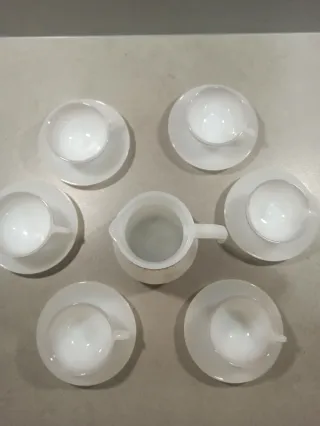 Juego de café vintage blanco marrón