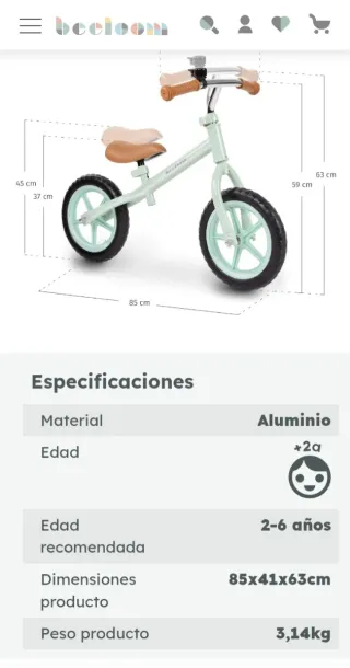 Bicicleta sin pedales Beeloom