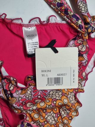 Bikini Vicolo fantasia arancio e rosa
