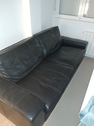 Sofá KIVIK 3 plazas piel negro