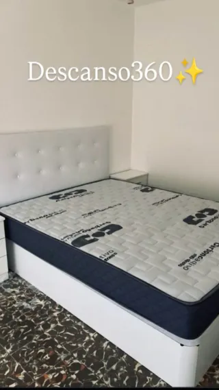 Canapé y Colchón Azul/Blanco