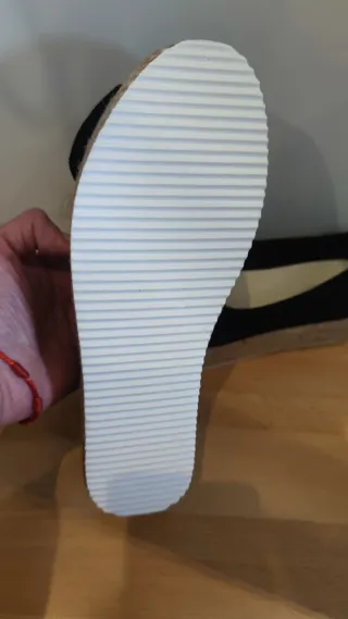 Alpargatas negras lazo plataforma T36