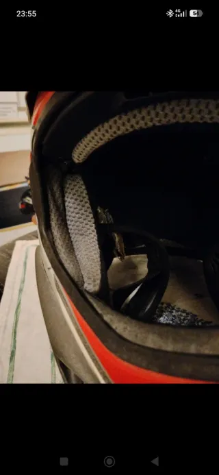 Casco Vintage Motocross Shark Argento Rosso