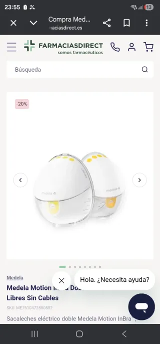 Sacaleches Medela Motion Doble