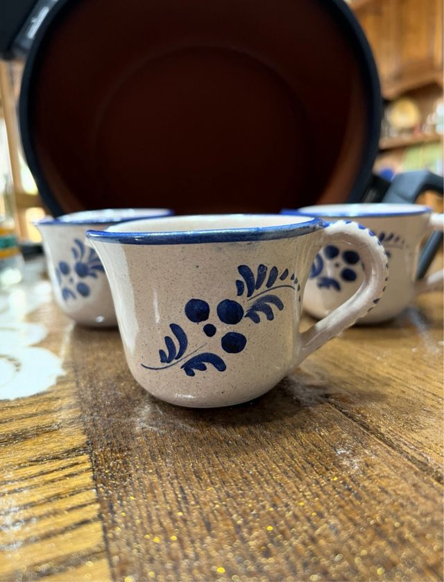 Set 3 Tazzine Caffè Ceramica Blu