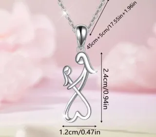 Colgante plateado madre e hijo