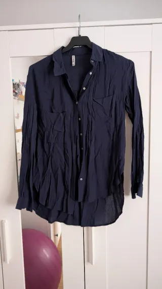 Camisa azul marino Stradivarius M mujer