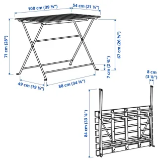 Mesa y 4 Sillas Jardín Plegables