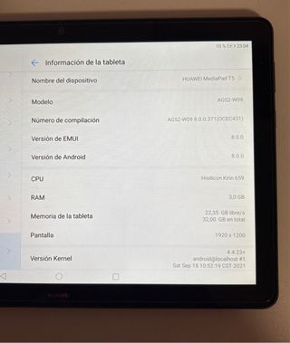 Tablet Huawei Mediapad T5 Negra