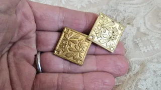 Hebilla capa pañuelo antigua metal S.XIX