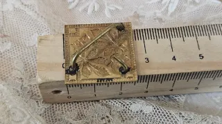 Hebilla capa pañuelo antigua metal S.XIX