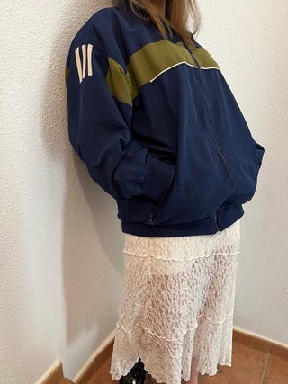 Chaqueta Adidas Bomber Azul y Verde Militar