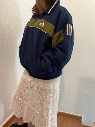Chaqueta Adidas Bomber Azul y Verde Militar