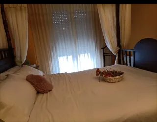 Cama con dosel de madera maciza