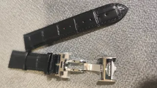 Correa piel Longines 22mm negra con cierre