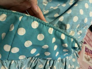 Traje de flamenca azul con volantes