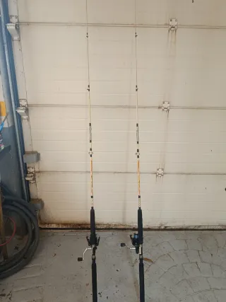 2 cañas de pescar 2,40m con carretes.