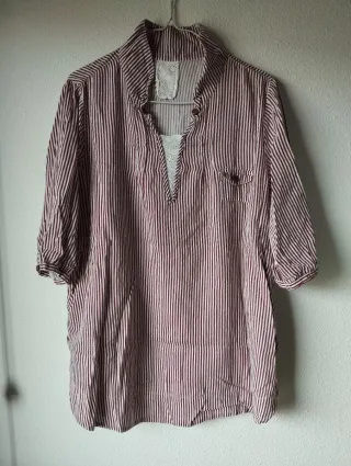 Blusa Rayas Rojas y Blancas