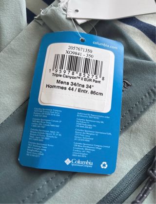 Pantalones Columbia Trekking Talla 34/34 Nuevos