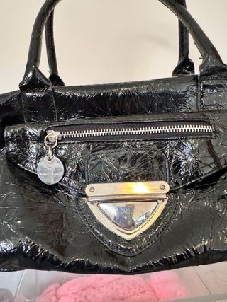 Bolso Naf Naf Negro Vintage Charol