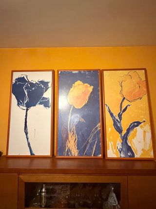 3 Cuadros Florales Decorativos