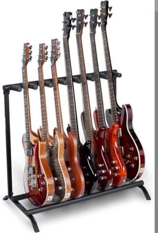 Supporto per 7 chitarre nero