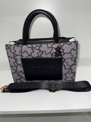 Bolso Tous Negro y Gris con Oso