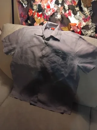 Camicia Lino Uomo Grigia