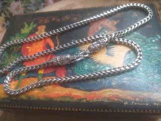 Cadena Plata Dragones Estilo Vikingo