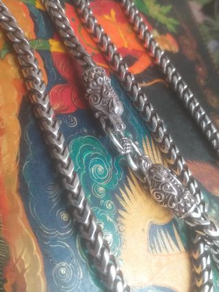 Cadena Plata Dragones Estilo Vikingo